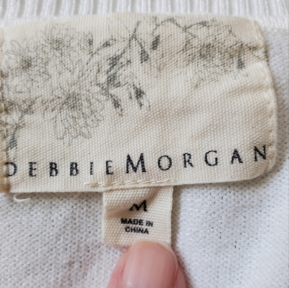 Debbie Morgan Striped Gold Buttons  Cardigan.  Size Medium - Picture 6 of 7